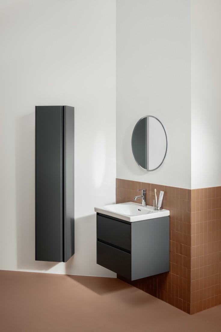 Laufen Frame spegel med belysning, Ø80 cm