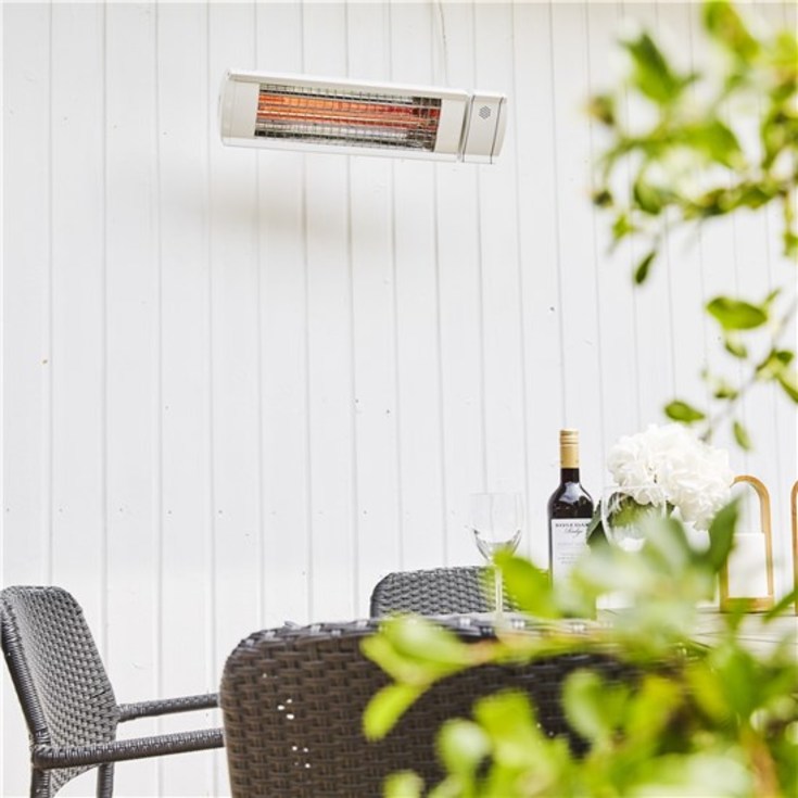 Heat1 Eco high-line terassvärmare, infraröd, 6-steg, 1500 W, vit