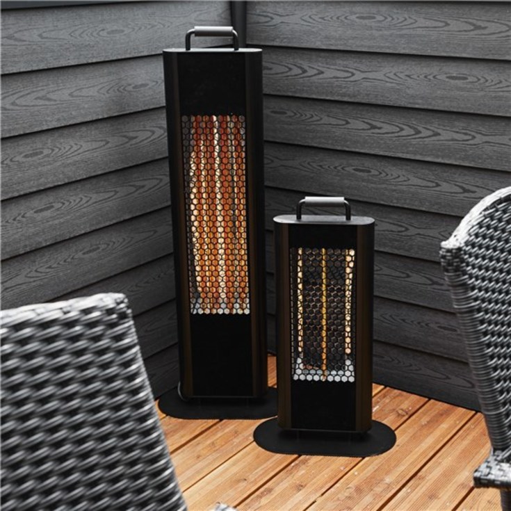 Heat1 Eco high-line terassvärmare, infraröd, under bord, 2-steg, 1200 W, svart