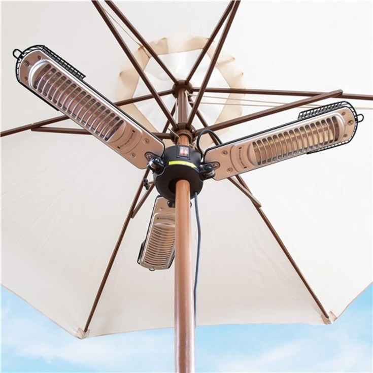 Horthus terassvärmare, infraröd, parasoll, 3-steg, 2000 W, svart