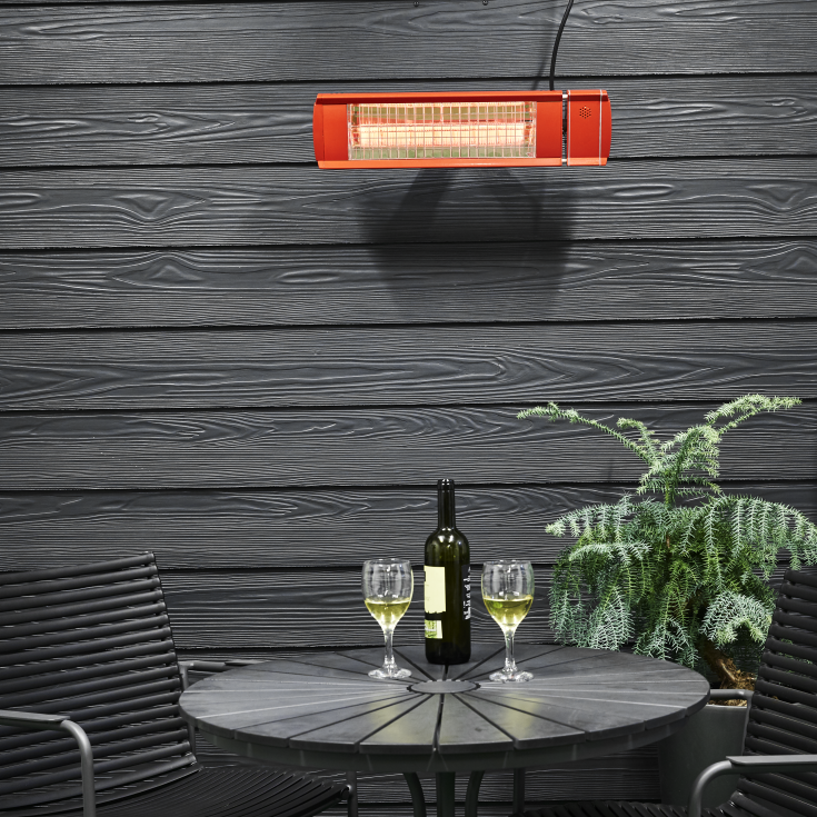 4 stk Heat1 Eco High-line terrassevarmer, infrarød, 2000W, rød