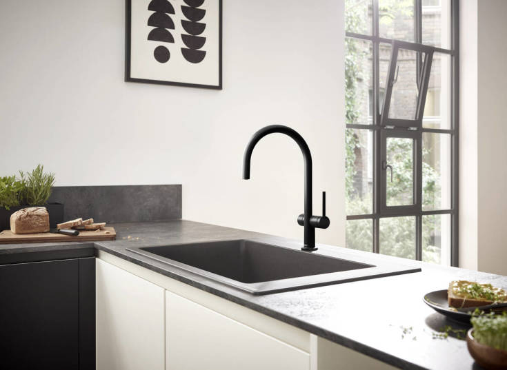 Hansgrohe etgrebsbatteri 222mm tud 1hul t/kv m/afsp mat sort