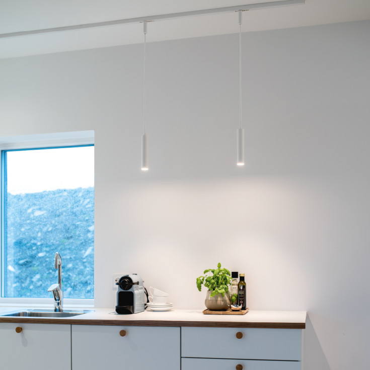 SG Zip Tube Micro 1F skinnependel, 3000K, hvid