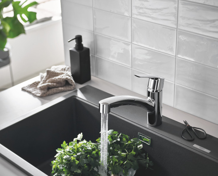 Grohe Quickfix Start köksblandare, utdragbar pip, krom