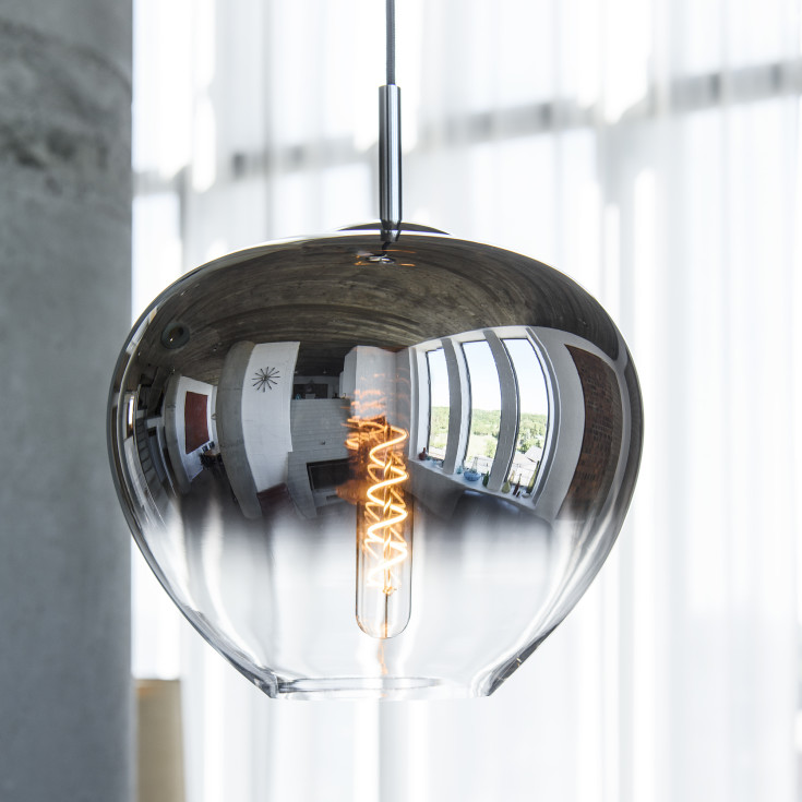 SLV Pantilo Convex pendel, krom, Ø29 cm