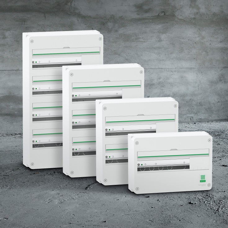 Schneider Resi9 CX gruppkort 3 x 18 modul, vit