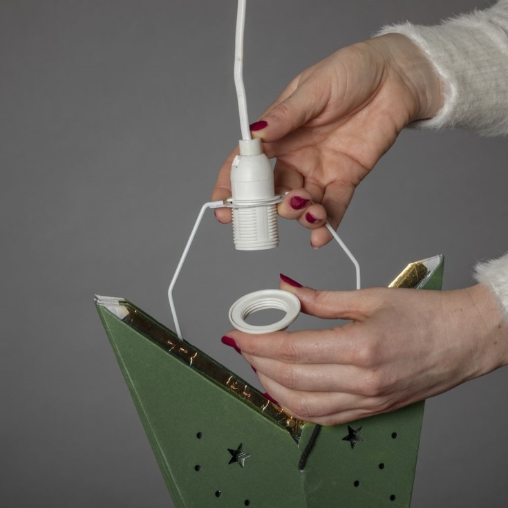 Konstsmide julestjerne med lys, 78 cm, grønn