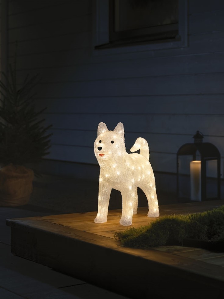 2 st Konstsmide husky hund