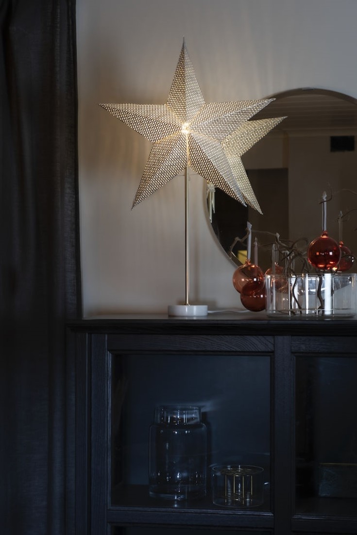 Konstsmide adventsstjärna med ljus, 45 cm, svart