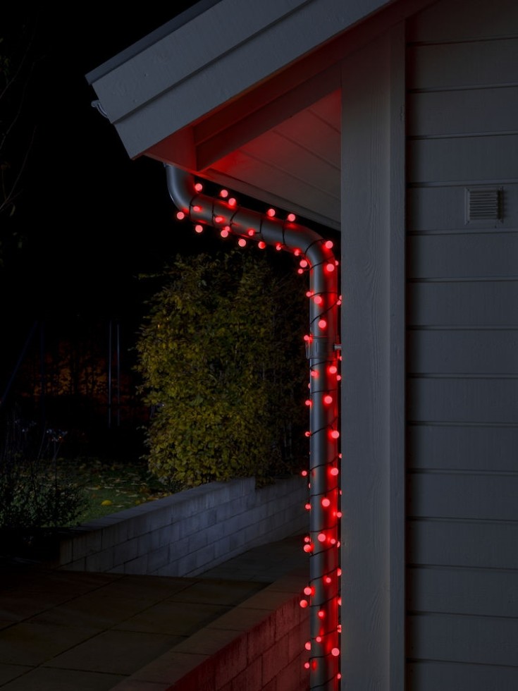 Konstsmide Cherry ljusslinga utomhus, 80 röda ljus, 6,32 meter