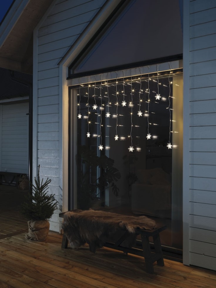 Konstsmide snøflak lyslenke, 60 lys