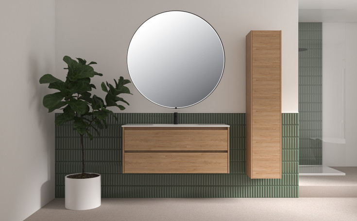 Sanibell Proline speil, Ø120 cm, sort