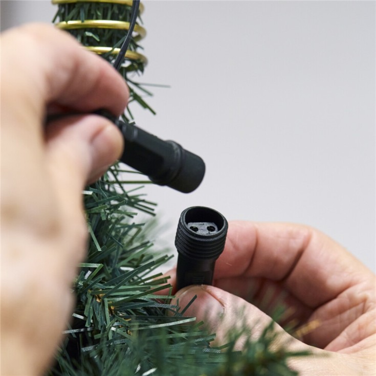 Nordic Winter Aske kunstigt juletræ med lys, 210 x 138 cm