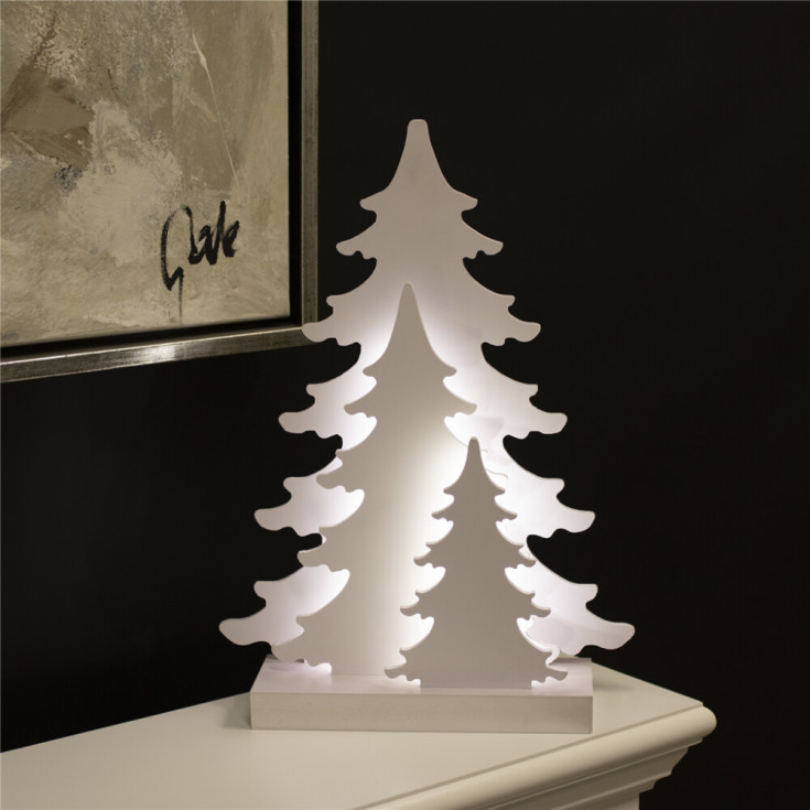 Nordic Winter siluett, gran, vit