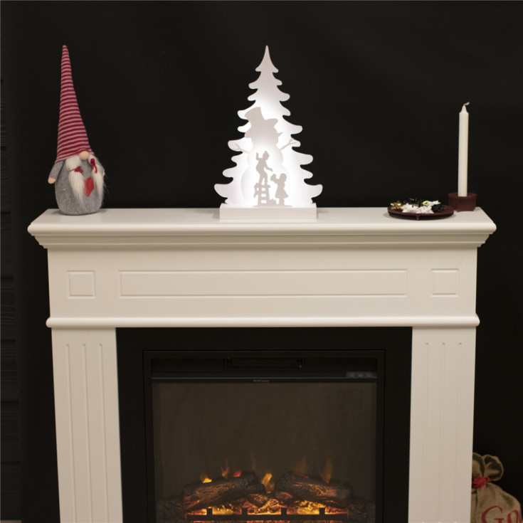 Nordic Winter Julesilhuet med snømann & lys