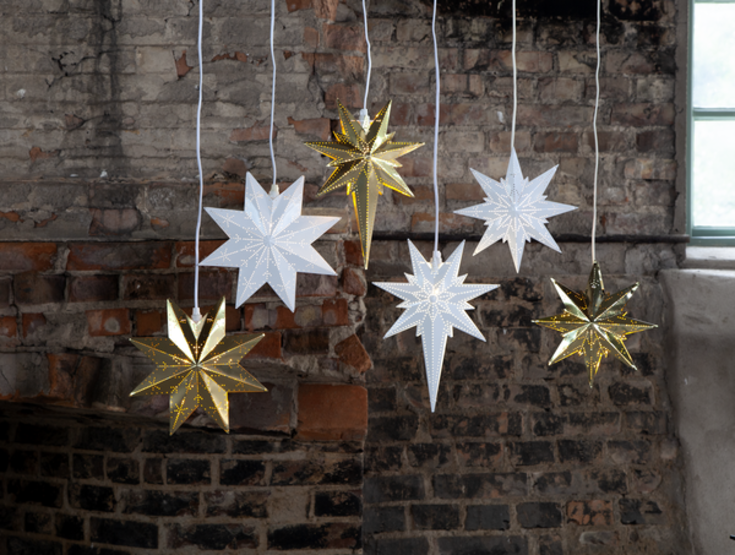 Star Trading Mini adventsstjärna med ljus, 25 cm, vit
