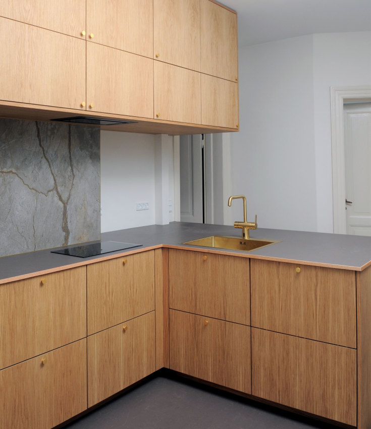 Lavabo Kubus 540 Soft diskbänk, 54x50 cm, mässing