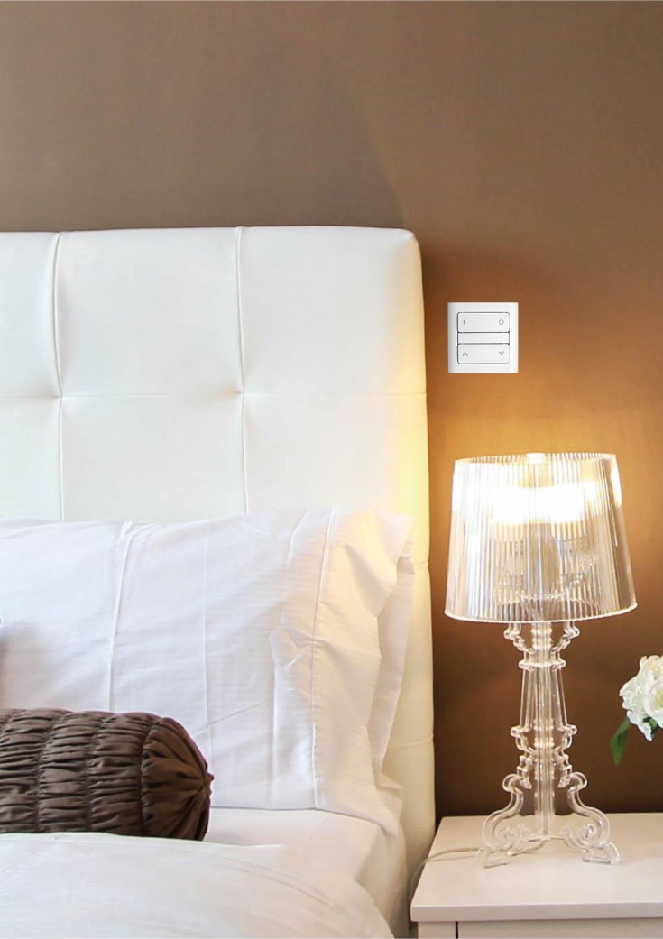 Hue kompatibel ZigBee push med av/på - opp/ned for LK FUGA hvit