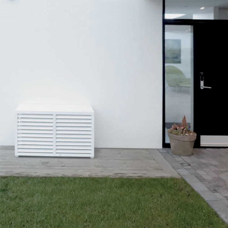 Varmepumpeskjuler, kompositplast, hvid