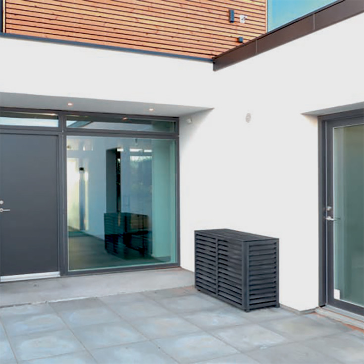 Varmepumpeskjuler, kompositplast, antracitgrå