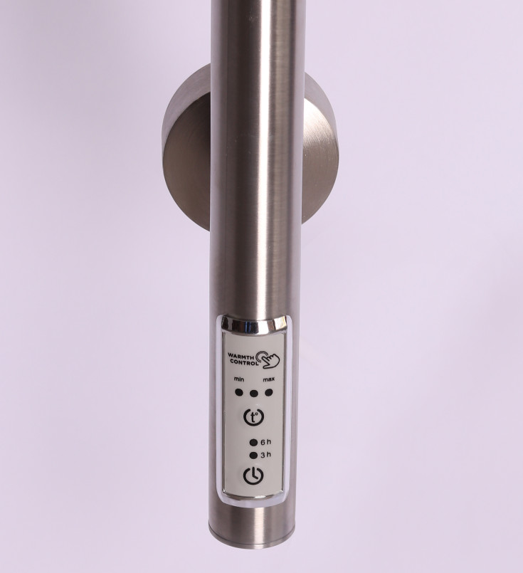 Kriss Duo Plus håndklædetørrer, el, 19x148 cm, børstet rustfrit stål