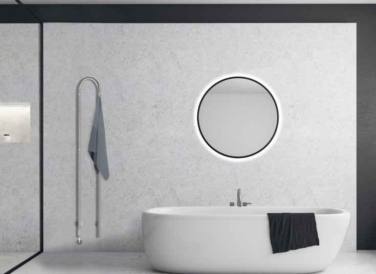 Kriss Duo Plus håndklædetørrer, el, 19x148 cm, børstet rustfrit stål