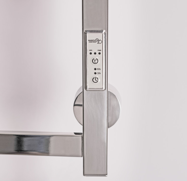 Kriss Luna Plus håndkletørker, el, 50x100 cm, polert rustfri stål