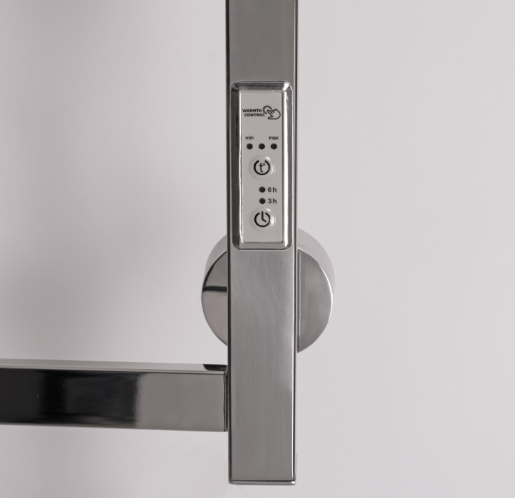 Kriss Luna Plus håndkletørker, el, 50x100 cm, børstet rustfri stål