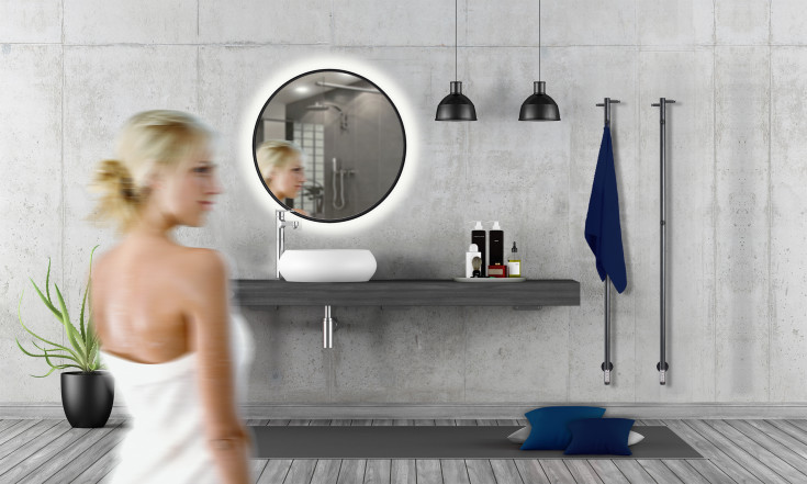 Kriss Uno Plus håndklædetørrer, el, 3x148 cm, matt sort