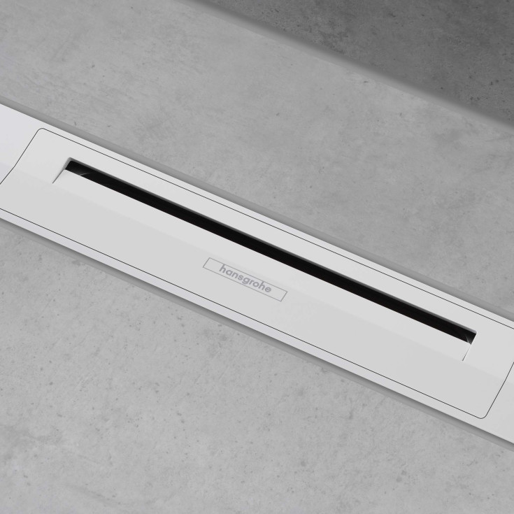 Hansgrohe Raindrain Flex avløpsrenne, 700 mm, fri plassering, matt hvit