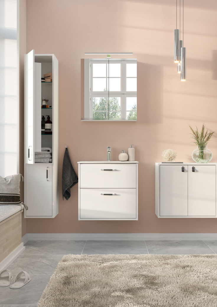 Gustavsberg Artic spejlskab med lys, 59,4x66,2  cm, hvid