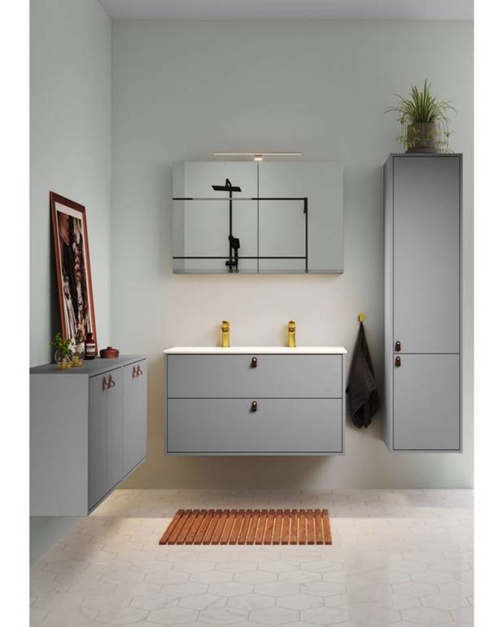 Gustavsberg Artic møbelpakke, 100x47 cm, grå/hvit