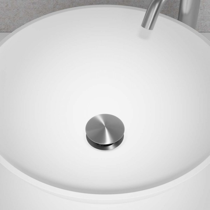 Primy Universal bunnventil, push-open, rustfritt stål