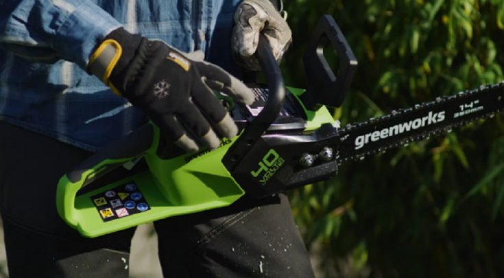 Greenworks motorsag 40V, 40 cm, med batteri og lader