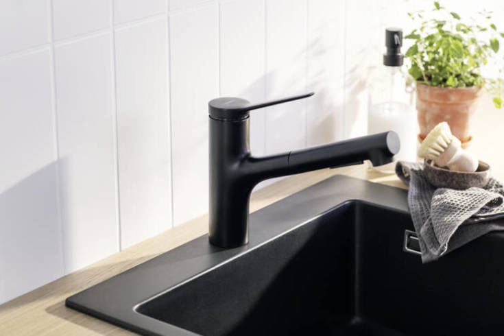 Hansgrohe Zesis M33 kökblandere, utdragbar pip, matt svart