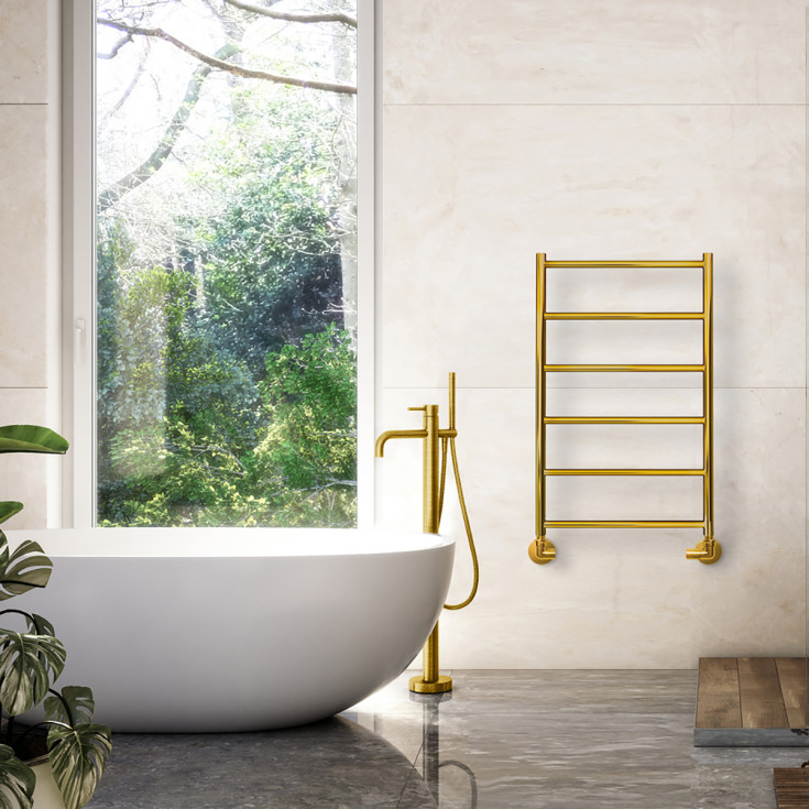 Kriss Polaris håndklædetørrer, kombi, 50x80 cm, guld