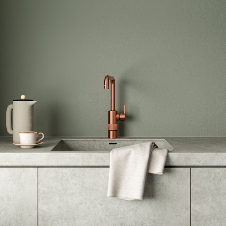 Damixa Silhouet Instant köksblandare, kokande vatten, borstad koppar