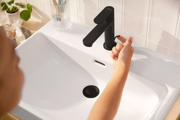 Hansgrohe Rebris S 110 tvättställsblandare, matt svart