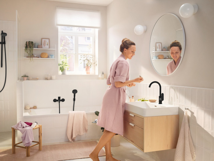 Hansgrohe Rebris S 210 tvättställsblandare, matt svart