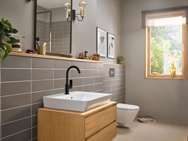 Hansgrohe Rebris E 210 tvättställsblandare, matt svart