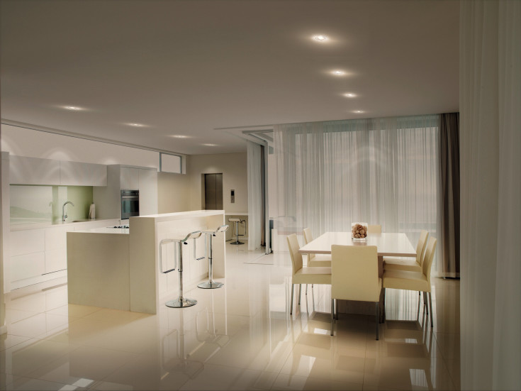 Ledvance Recess downlight, 2700K, 4,3W, børstet stål