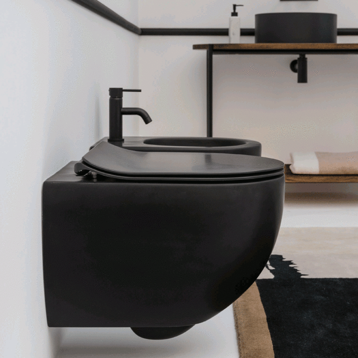 Lavabo Glomp Mini vägghängd toalett, utan spolkant, matt svart