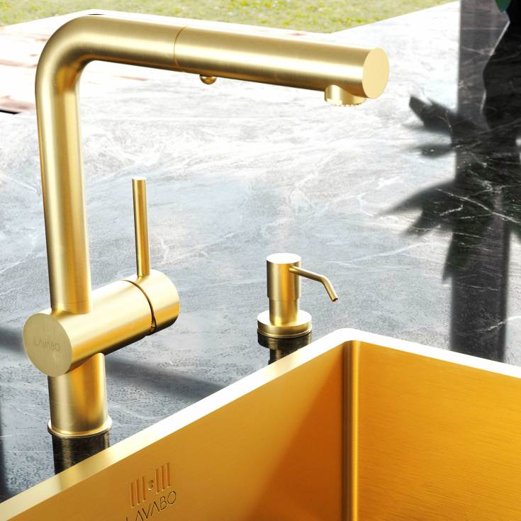 Lavabo Luna sæbedispenser, messing