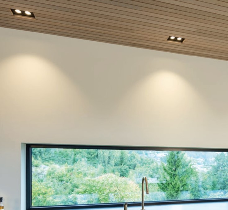 SG Junistar Lux Square 2 indbygningsspot, 2700K, sort