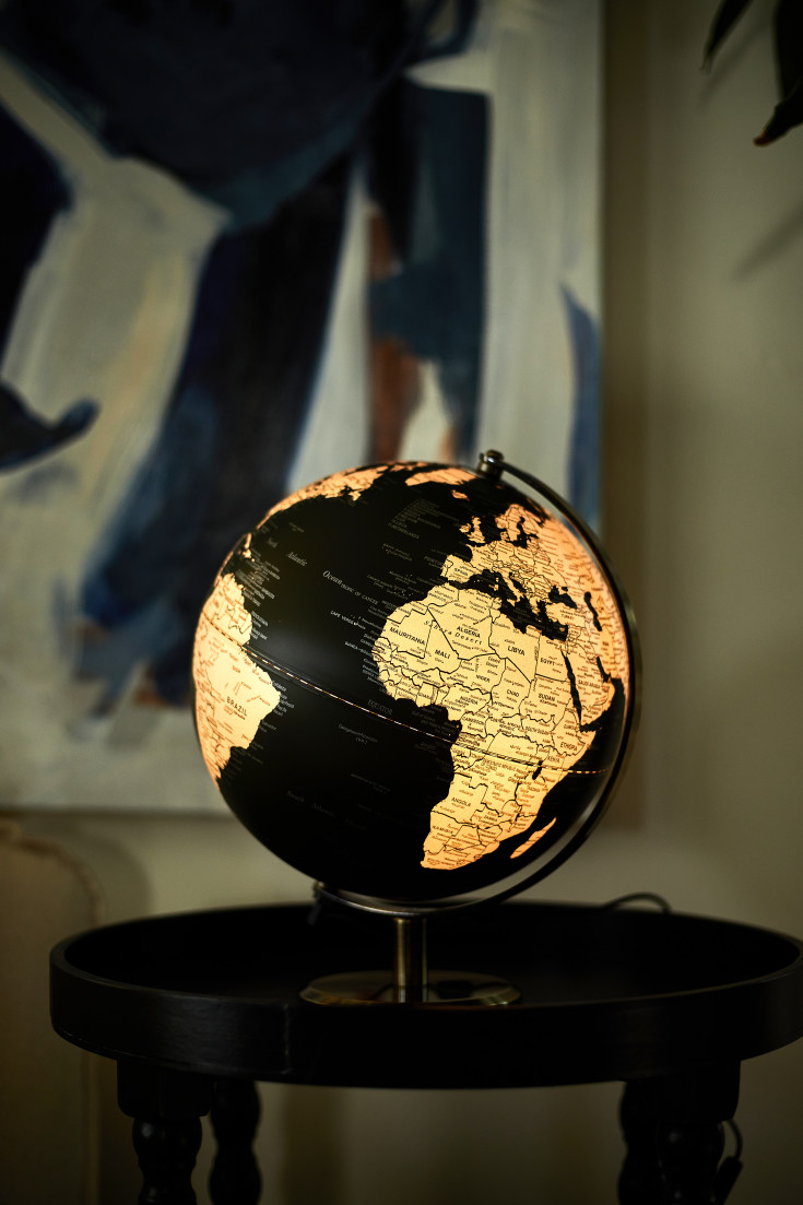 2 stk Globus med lys, grønn, Ø25