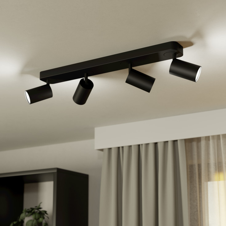 Eglo Z Telimbela spotlampe, 4 spotlights, svart