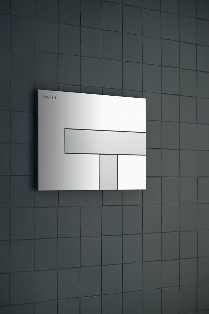 Laufen Lis AW100 betjeningsplade, hvid/mat krom