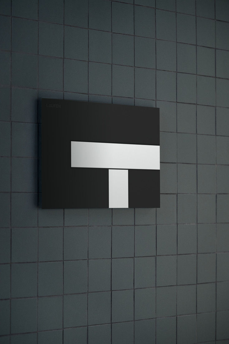 Laufen Lis AW100 betjeningsplade, sort/mat krom