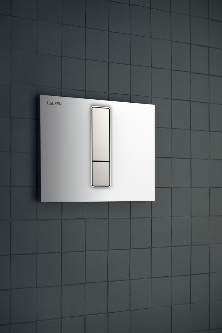 Laufen Lis AW104 betjeningsplade, hvid/mat krom