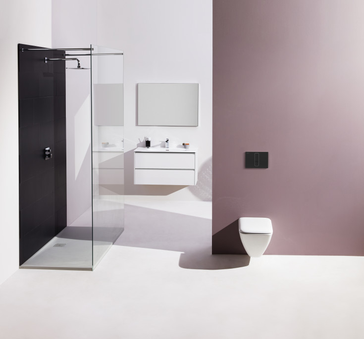 Laufen Lis AW104 betjeningsplade, sort/mat krom